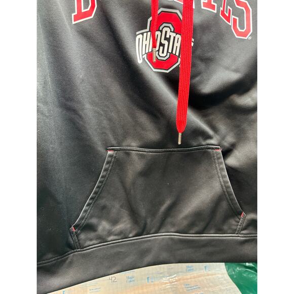Ohio State Buckeyes Medium Pullover Hooded Sweater Black Pockets Logo - Picture 3 of 5